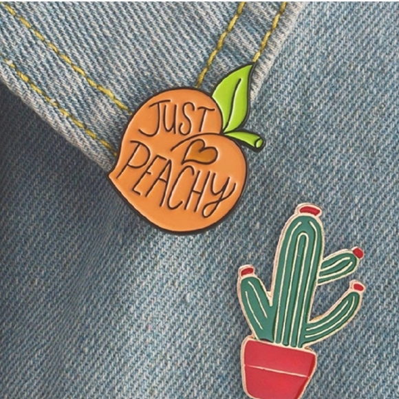 VSCO GIRL Cute Fox Cactus Enamel Pin Bundle of 5 - Picture 4 of 7